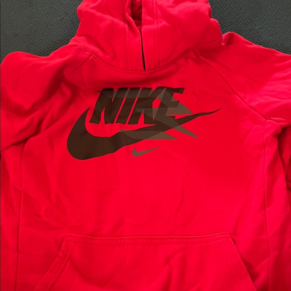 Nike Bright Red Hoodie with Black Swoosh Logo